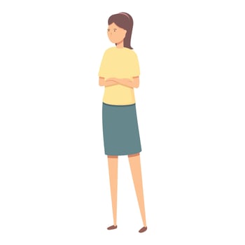 Woman waiting icon cartoon vector. Social emotion vector