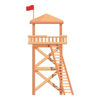 Swim security tower icon cartoon vector. Guard life vector