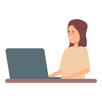 Girl education icon cartoon vector. Kid learn vector