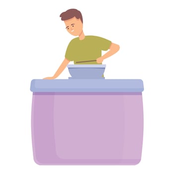 Candy seller icon cartoon vector. Cotton food vector