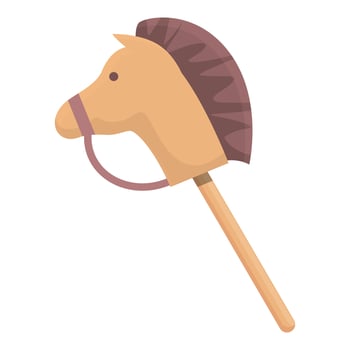 Horse stick icon cartoon vector. Kid toy vector