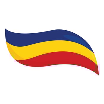 Romanian ribbon icon cartoon vector. Romanian flag vector