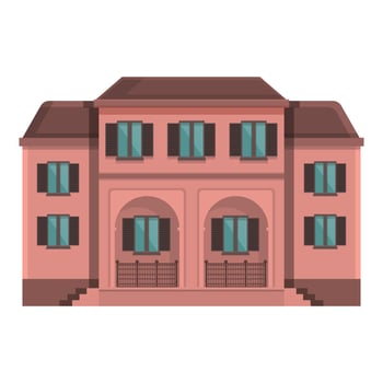 Brick villa icon cartoon vector. Home building vector