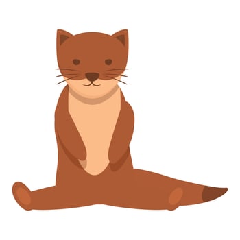 Sit weasel icon cartoon vector. Cute animal vector
