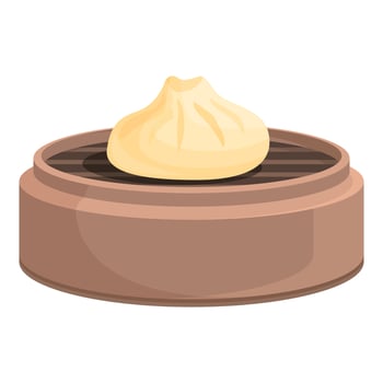 Bao baozi icon cartoon vector. Asian steamed vector