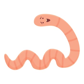 Pink worm icon cartoon vector. Fauna soil vector