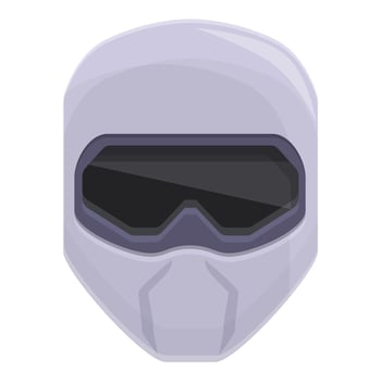 White biker helmet icon cartoon vector. Moto safety vector