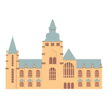 Castle building icon cartoon vector. Beer country vector