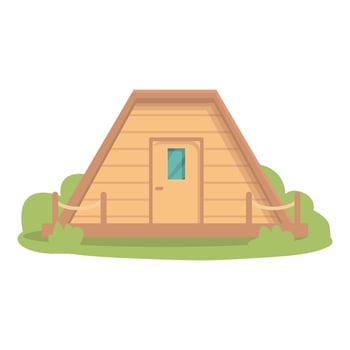 Travel house icon cartoon vector. Tent luxury vector