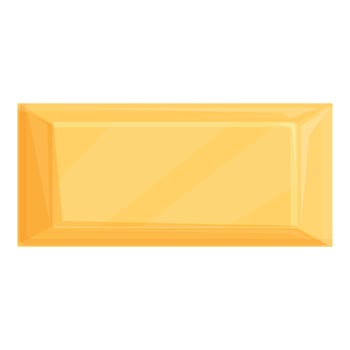 Top view gold bar icon cartoon vector. Golden mine vector
