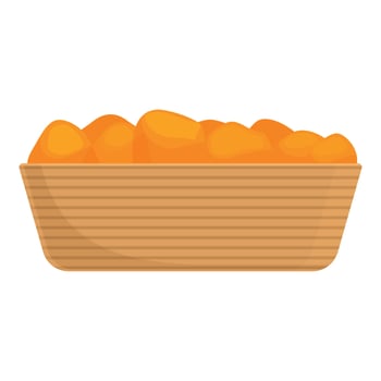 Fried nugget box icon cartoon vector. Fast food vector