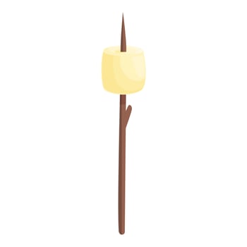 Marshmallow stick icon cartoon vector. Campfire party vector