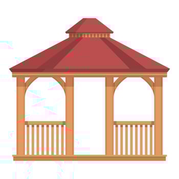 Wooden pergola icon cartoon vector. Wedding house vector