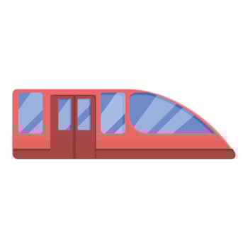 Subway car icon, cartoon style vector