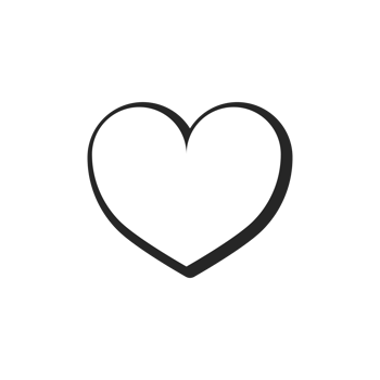 comic style heart icon with transparent background. png file