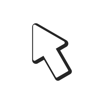 comic style arrow pointer icon with transparent background. png file