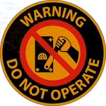 Warning Do Not Operate Sign On White Background vector
