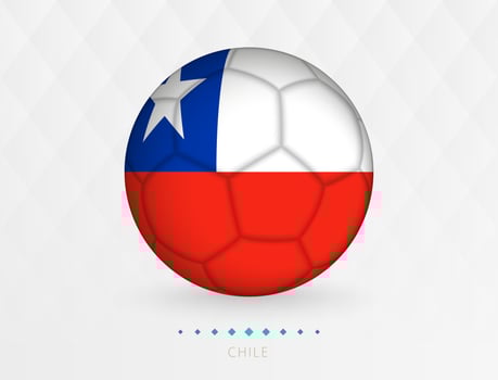 Football ball with Chile flag pattern, soccer ball with flag of Chile national team. vector
