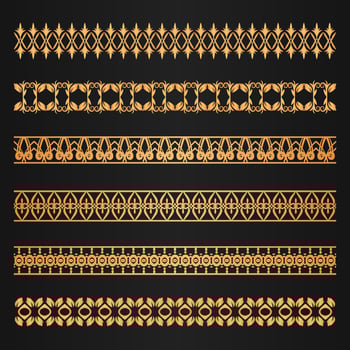 classic golden border  vector set