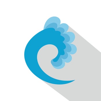 Wave ocean icon, flat style vector