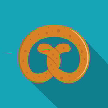 Pretzel icon, flat style. vector