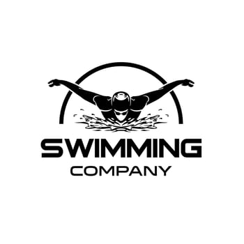 logo of a swimmer. swimming club or swimming school logo design template inspiration vector