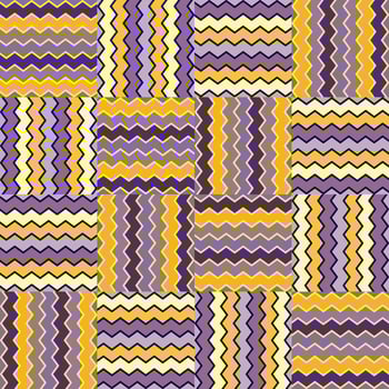 Zig zag stripes seamless pattern. Hand drawn wave lines mosaic ornament. vector