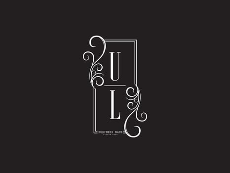 Minimal UL u l Luxury Logo Letter Design vector