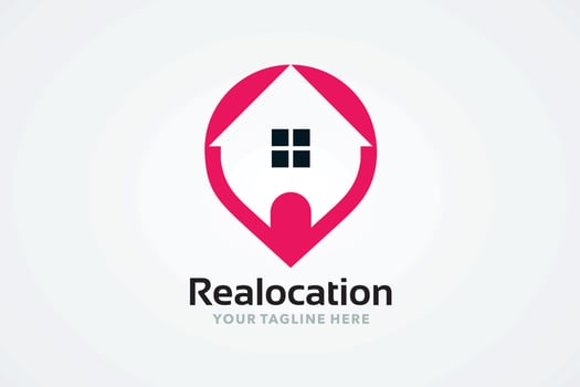 real estate location logo design template vector