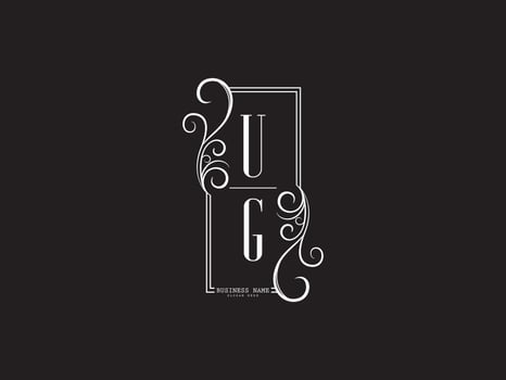 Minimal UG u g Luxury Logo Letter Design vector