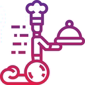 chef hotel service food delivery - gradient icon vector
