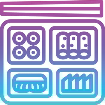 bento japanese chopsticks food delivery - gradient icon vector