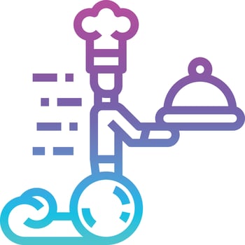 chef hotel service food delivery - gradient icon vector