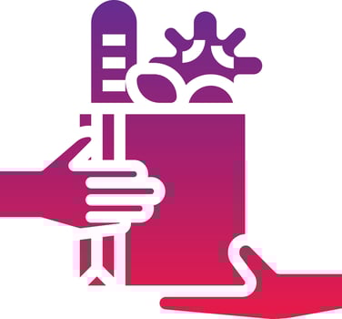 bag ingredient shopping food delivery - solid gradient icon vector