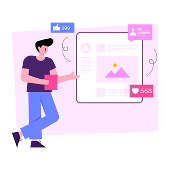 Trendy design illustration of online content vector