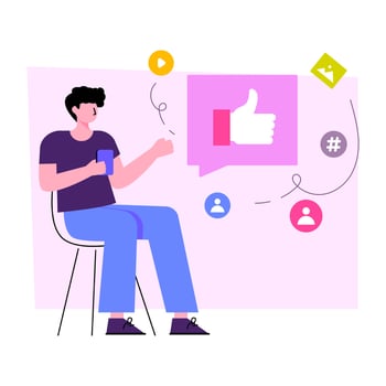 Premium download illustration of social media user vector