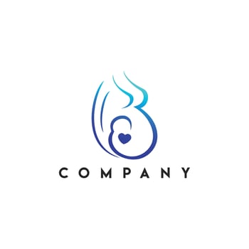 Pregnant Logo, Pregnant logo template, Mother holding Child baby Heart shape Logo vector