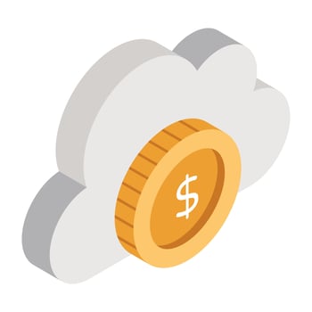 Unique design icon of cloud money vector