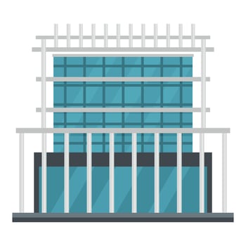 Construction of house icon, flat style vector