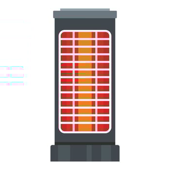 Warm heater icon, flat style vector