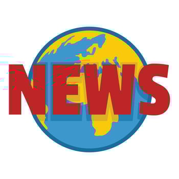 Hot news icon, flat style. vector