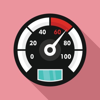 Motor bike speedometer icon, flat style vector