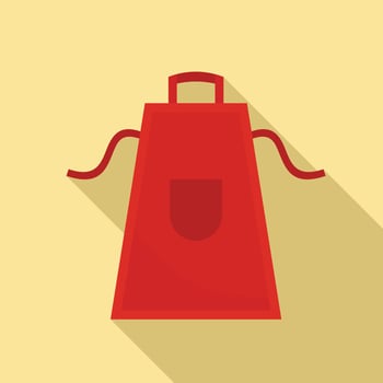 Bbq apron icon, flat style vector