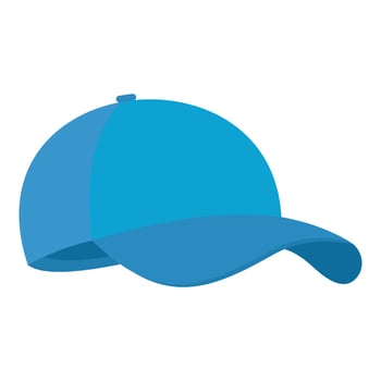Blue baseball cap icon, flat style. vector