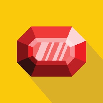 Faceted diamond icon, flat style. vector