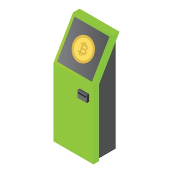 Atm icon, isometric style vector