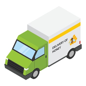 Honey delivery icon, isometric style vector