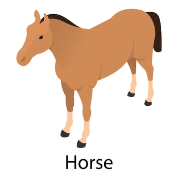 Horse icon, isometric style vector