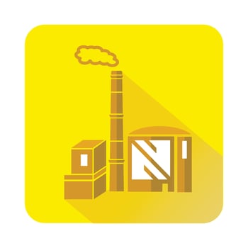 Chimney and building of chemical plant icon vector