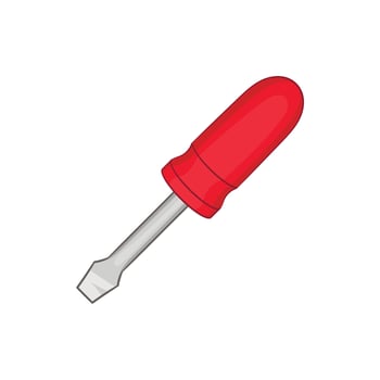 Minus screwdriver icon, cartoon style vector